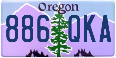 OR license plate 886QKA