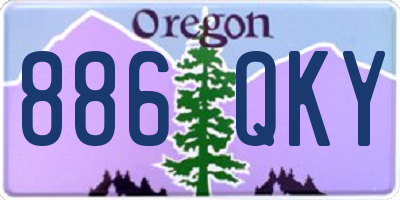 OR license plate 886QKY