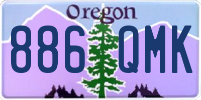 OR license plate 886QMK