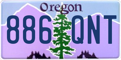 OR license plate 886QNT