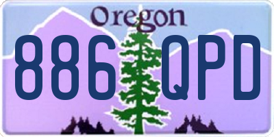 OR license plate 886QPD