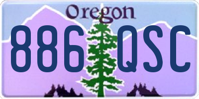 OR license plate 886QSC