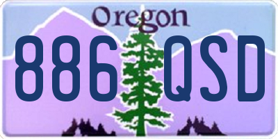 OR license plate 886QSD