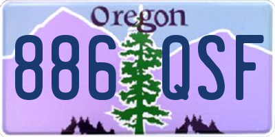 OR license plate 886QSF