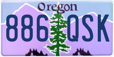 OR license plate 886QSK