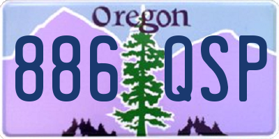 OR license plate 886QSP