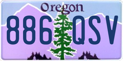 OR license plate 886QSV