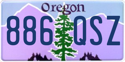 OR license plate 886QSZ