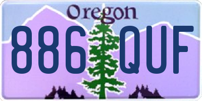 OR license plate 886QUF