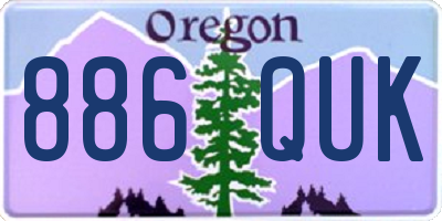 OR license plate 886QUK