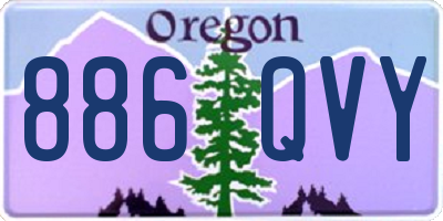 OR license plate 886QVY