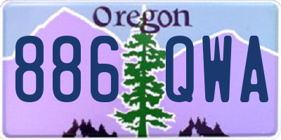 OR license plate 886QWA