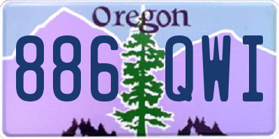 OR license plate 886QWI