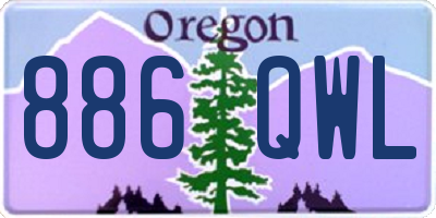 OR license plate 886QWL