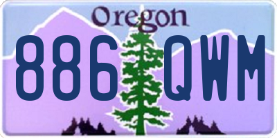OR license plate 886QWM