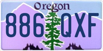 OR license plate 886QXF