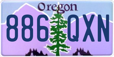 OR license plate 886QXN