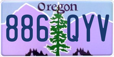 OR license plate 886QYV