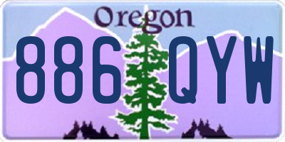 OR license plate 886QYW