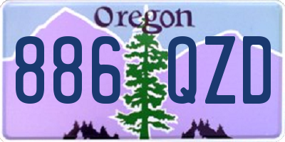 OR license plate 886QZD