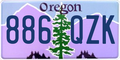 OR license plate 886QZK
