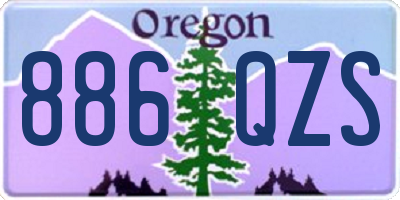 OR license plate 886QZS