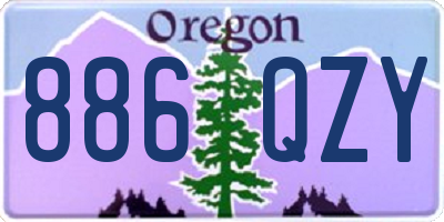 OR license plate 886QZY