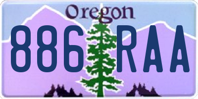 OR license plate 886RAA