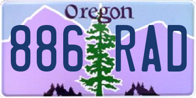 OR license plate 886RAD