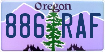 OR license plate 886RAF