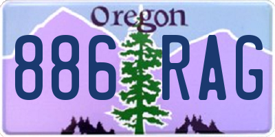 OR license plate 886RAG