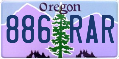 OR license plate 886RAR