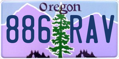 OR license plate 886RAV