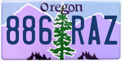 OR license plate 886RAZ
