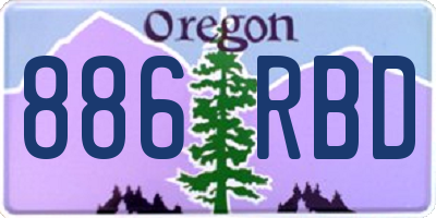 OR license plate 886RBD