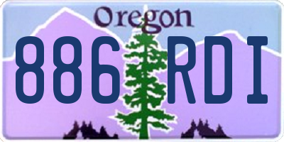 OR license plate 886RDI