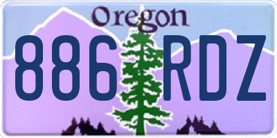 OR license plate 886RDZ