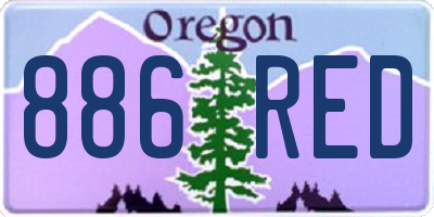 OR license plate 886RED