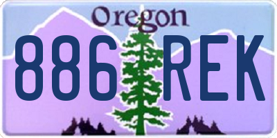 OR license plate 886REK