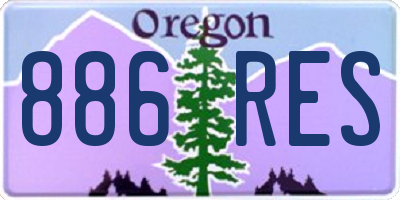 OR license plate 886RES
