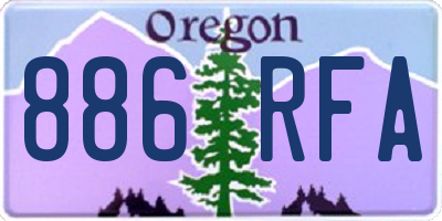 OR license plate 886RFA