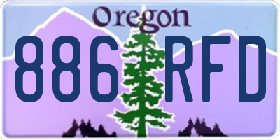 OR license plate 886RFD