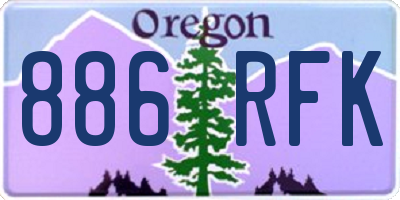 OR license plate 886RFK