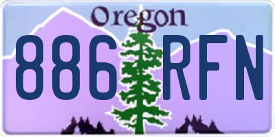 OR license plate 886RFN