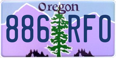 OR license plate 886RFO