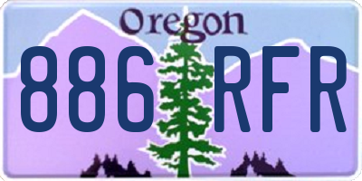 OR license plate 886RFR