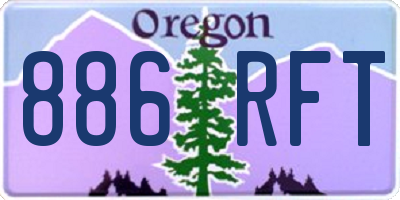 OR license plate 886RFT