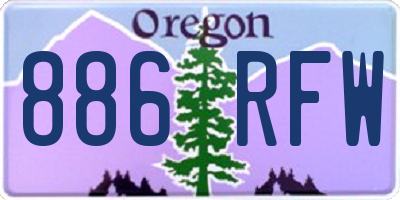 OR license plate 886RFW