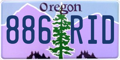 OR license plate 886RID