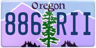 OR license plate 886RII